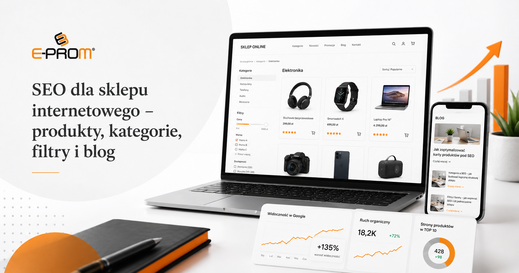 SEO dla sklepu internetowego – produkty, kategorie, filtry i blog